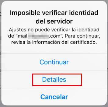 Imposible verificar identidad servidor 02